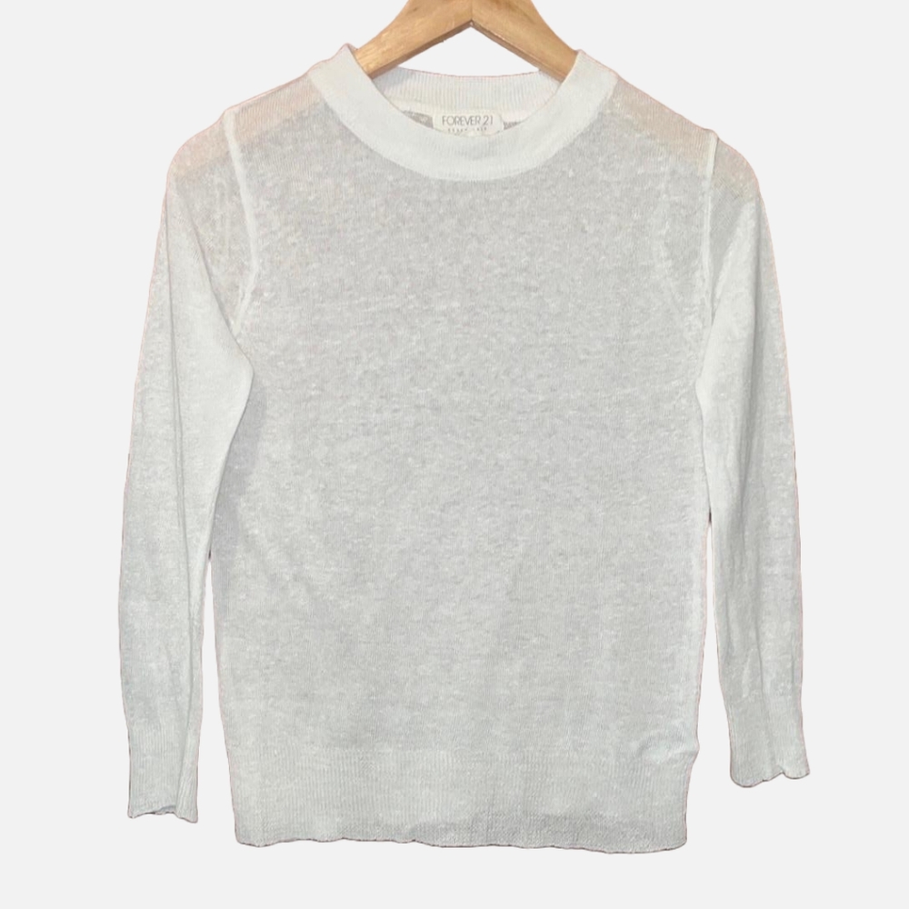 Forever 21 Linen Blend Knit Sweater Small